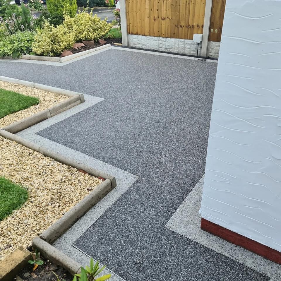 New footpath with resin bound gravel 